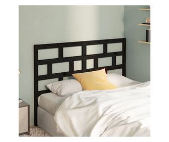 Κεφαλάρι κρεβατιού, Μαύρο, 166x4x100 εκ., Μασίφ ξύλο πεύκου