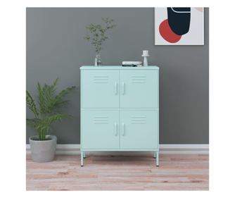 Ντουλάπι Αποθήκευσης, Μέντα Πράσινο, 80x35x101.5 εκ., Ατσάλι