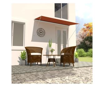 Visszahzhat napellenz, narancssrga s barna, 300 x 150 cm