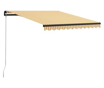 Zložljiva ročna senčnica, rumena in bela, 300 x 250 cm