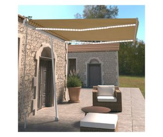 Manulisan behzhat LED-es napellenz, srga s fehr, 300x250 cm