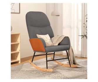 Stolica za ljuljanje, svijetlosiva, tekstilni materijal