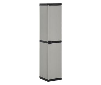 Kerti trol szekrny 3 polccal, szrke/fekete, 34x40x168 cm