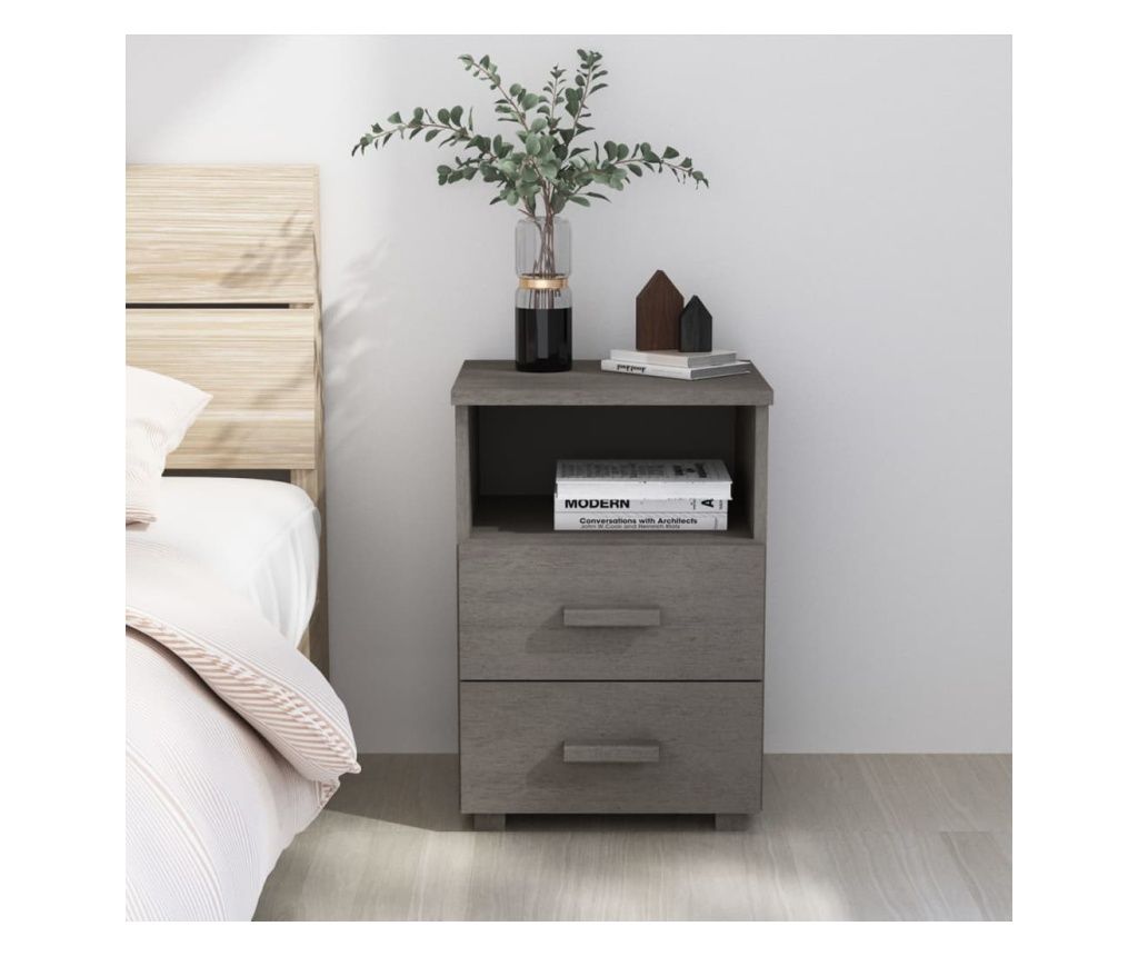 Vilgos szrke jjeliszekrny, 40x35x62 cm, tmr feny