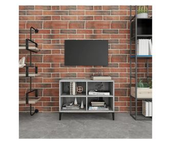 TV-szekrény fém lábakkal, szürke sonoma, 69,5x30x50 cm