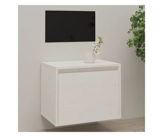 Zidni ormarić, bijeli, 45x30x35 cm, masivno borovo drvo