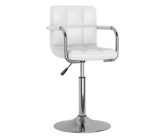 Kuhinjski stol, bel, ekološka usnja