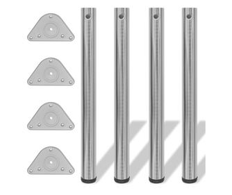 4 крака за регулиране на височината на маси, матиран никел, 710 мм