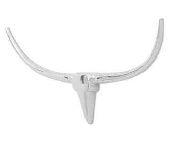 242337 Wall Mounted Aluminium Bull’s Head Decoration Silver 96 cm