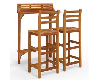 3-dijelni balkonski barski set od masivnog bagremovog drva