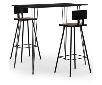 Set barskog namještaja, 3 dijela, crna