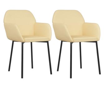 Blagovaonske stolice 2 kom krem baršunaste