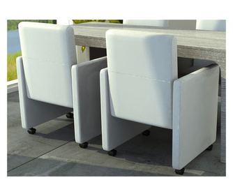 Kuhinjske stolice, 2 kom., bijele, umjetna koža