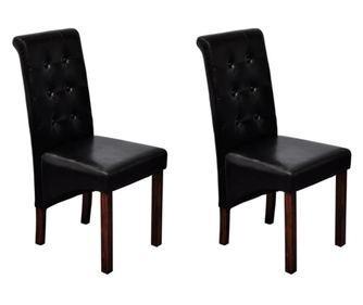 Kuhinjske stolice, 2 kom., crna, umjetna koža