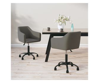 Zakretne kuhinjske stolice, 2 kom, tamno siva, baršun