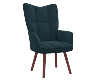 Scaun de relaxare, albastru, catifea