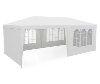 Pavilion de gradina, 3 x 6 m, 6 pereti laterali, Plonos, Alb