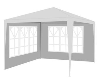 Pavilion de gradina 3x3x2,5 m, cu 2 pereti laterali, alb