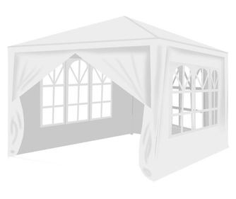 Pavilion de gradina, 3x3 m, 4 pereti laterali cu ferestre, Alb