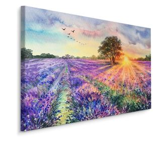 Tablou Camp de Lavanda Pictata cu Acuarele 3D  120cm x 80cm