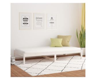 Fehér, 80x200 cm-es, tömör fenyőfa nappali ágy