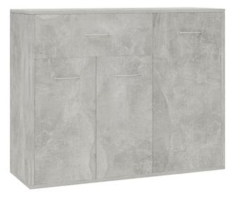 betonszürke forgácslap tálalószekrény 88 x 30 x 70 cm