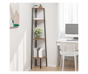 Sttbarna/fekete 45,5x31,5x150 cm-es, 4 szintes sarokpolc