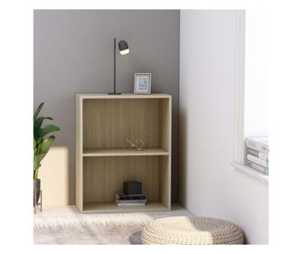 Sonoma tölgy 2 polcos könyvespolc, 60 x 30 x 76,5 cm, laminált fa