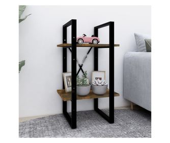 Bibliotecă 2 niveluri stejar fumuriu 40x30x70 cm lemn compozit