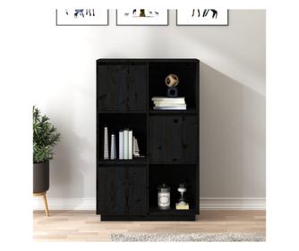 Visok omar, črn, 74x35x117 cm, masivno borovo les.