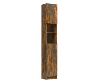 füstös tölgy színű szerelt fa fürdőszobaszekrény 32x25,5x190 cm