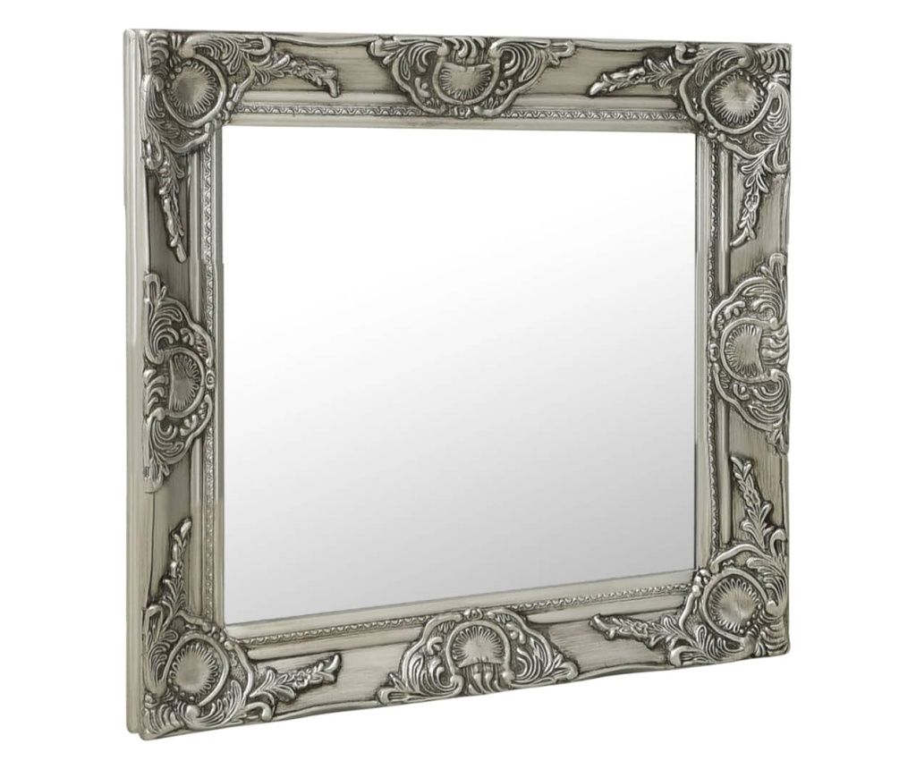 vidaXL Baroque Style Wall Mirror Silver 60x60 cm