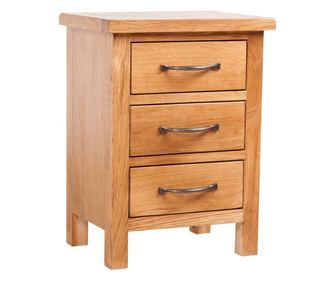 Éjjeliszekrény 3 fiókkal, 40 x 30 x 54 cm, tömör tölgyfa