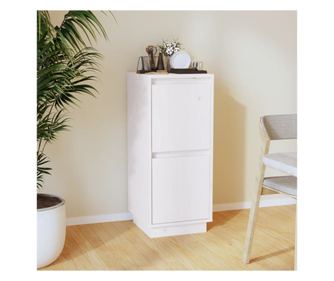 Stojalo, belo, 31,5x34x75 cm, masivna borovina