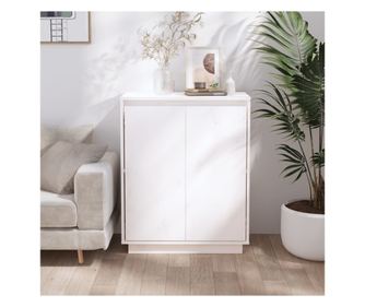 Služavka, bijela, 60x34x75 cm, masivno drvo bora