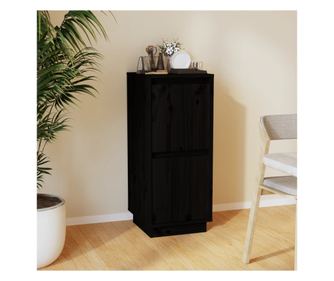 Stojalo, črno, 31,5x34x75 cm, masivna borovina