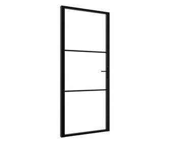 Ușă de interior, negru, 102,5x201,5 cm, sticlă ESG și aluminiu