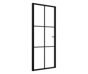 Ușă de interior, negru, 83x201,5 cm, sticlă ESG și aluminiu