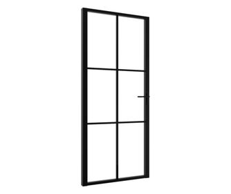 Ușă de interior, negru, 93x201,5 cm, sticlă ESG și aluminiu