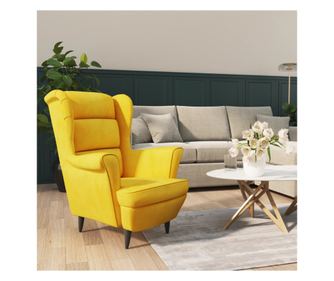 Fotelja, senf žuta, baršun