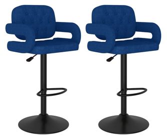 Barski stolčki 2 kosa modro blago