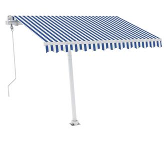Prostostoječa avtomatska tenda 300x250 cm modra/bela