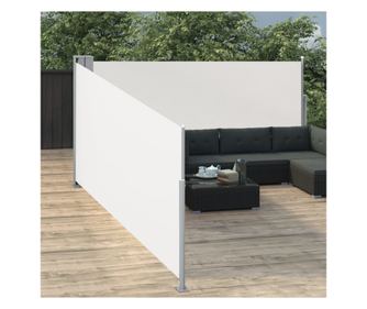 Πτυσσόμενο πλαϊνό σκίαστρο, κρεμ, 100 x 1000 εκ.