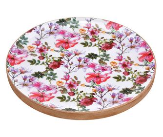 Platou pentru servire din lemn de mango cu model floral