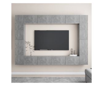 Set TV ormarića, 8 komada, betonski sivi, MDF