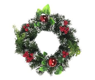 Coronita decorativa de Craciun , 30 cm , rosie