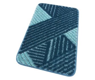 Covoras universal antiderapant Giglio, model forme geometrice, albastru, 50x80 cm