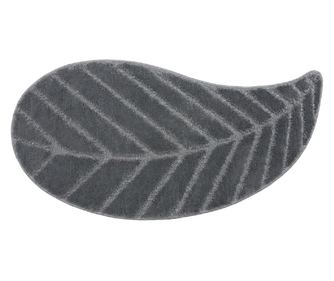 Covoras baie antiderapant Bagno Fiji, forma frunza, gri, 50x110 cm