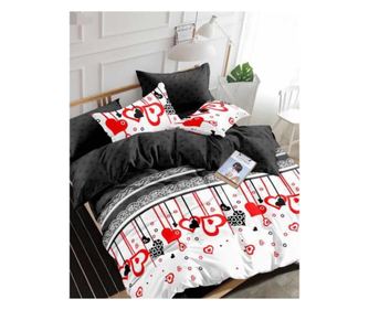 Kétoldalú szaténozott finett ágynemű Készlet, 6 rész, kétszemélyes ágy, FNJ-171