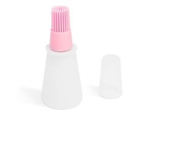 Silikonski čopič za olje s posodo – 60 ml – roza